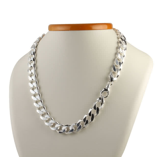 Heavy Wide Silver Curb Chain 13mm Width
