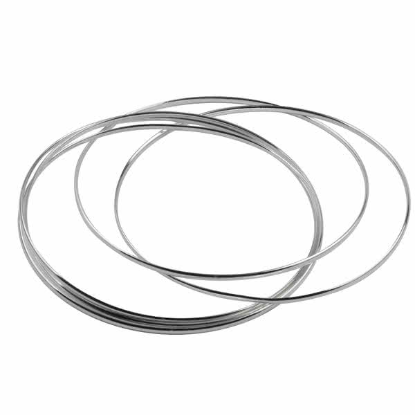 Silver Russian Five Piece Bangle Set