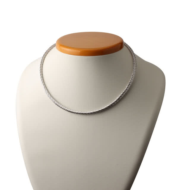 New In: Heavy Rhodium Plated Sterling Silver Omega Necklace
