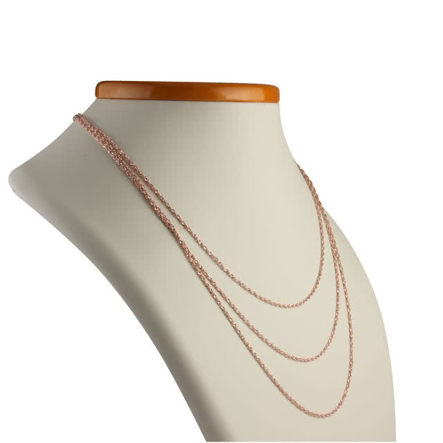 New In: Triple Strand Rose Gold Plated Singapore Sterling Silver Necklace