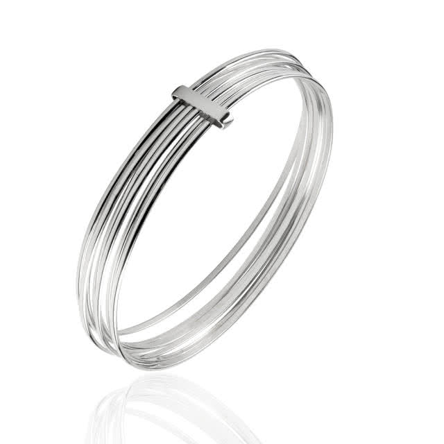 New In: Sterling Silver Seven Piece Slave Bangle Set