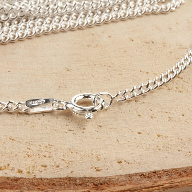 New Arrival - Solid Sterling Silver Round Curb Pendant Chain 2mm Width
