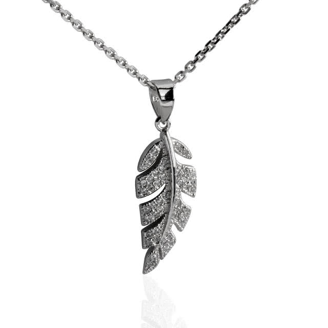 New Review:  Silver Leaf Cubic Zirconia Pendant