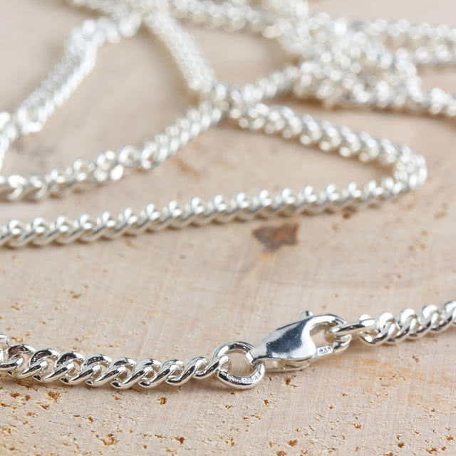 New In: 3.5mm Wide Rounded Curb Chain Solid Sterling Silver