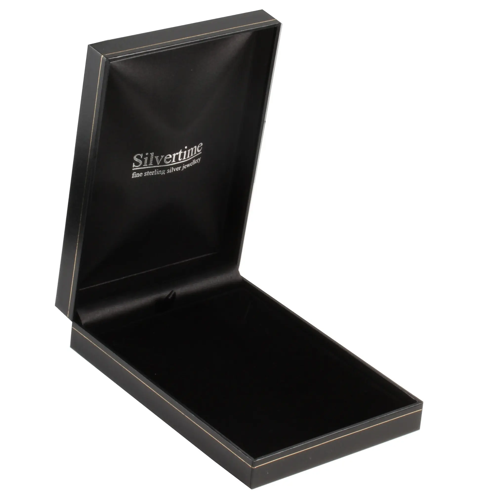 Black leatherette hinged necklace box