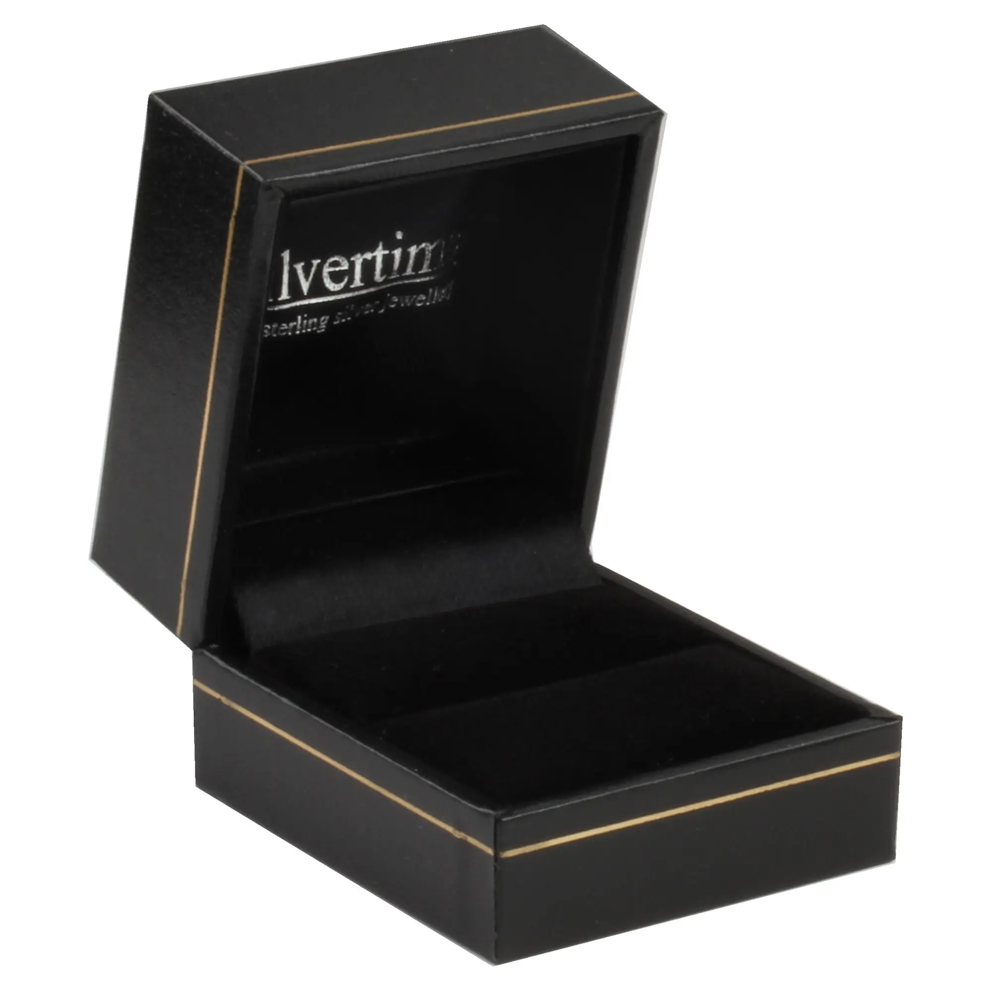Black leatherette hinged ring box