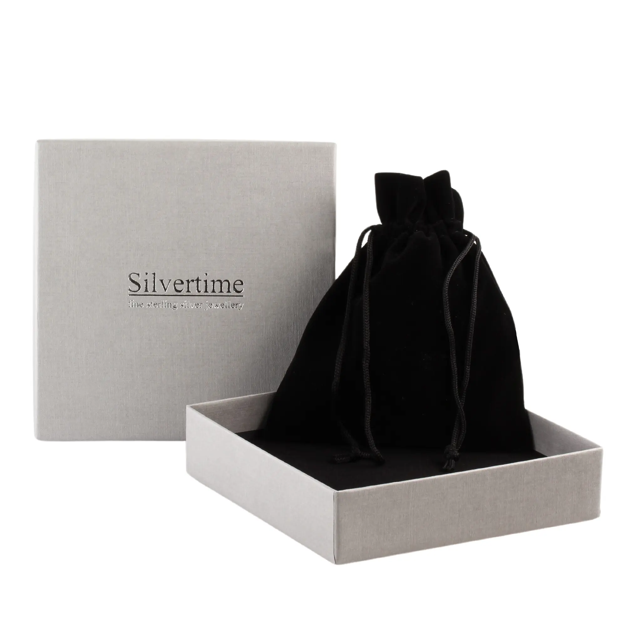 Silver Linen effect Two Piece Necklace Box