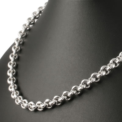 Mens Silver Belcher Chain. Sterling Silver Mens Silver Chain