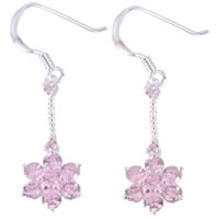 Pink Flower Drop Earrings