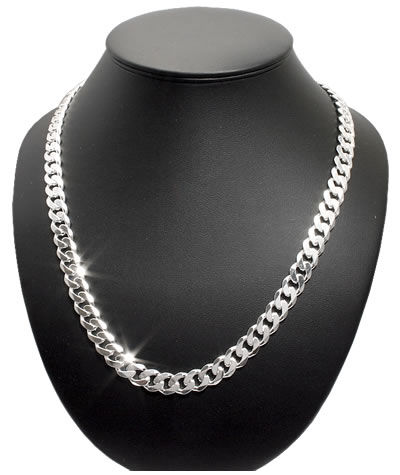 Mens Silver Curb Chain Solid Sterling Silver Chain