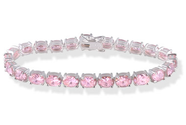 Silver Pink Ice Bracelet