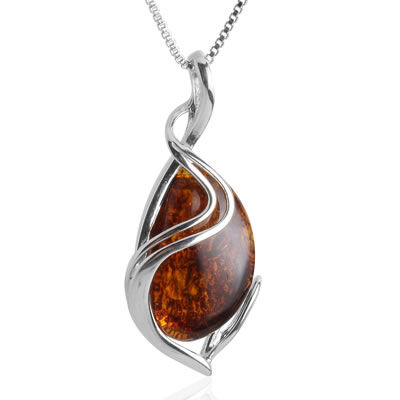 Amber Swirl Overlay Pendant