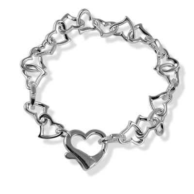 Heart Clasp and Heart Link Bracelet