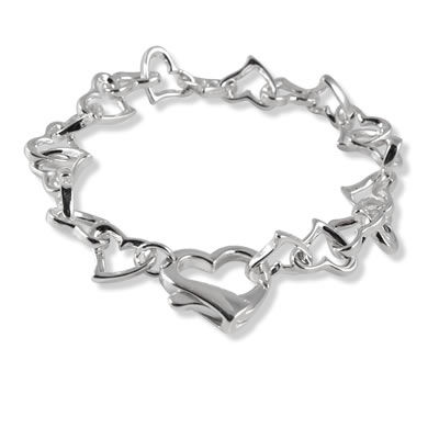 Heart Clasp and Heart Link Bracelet