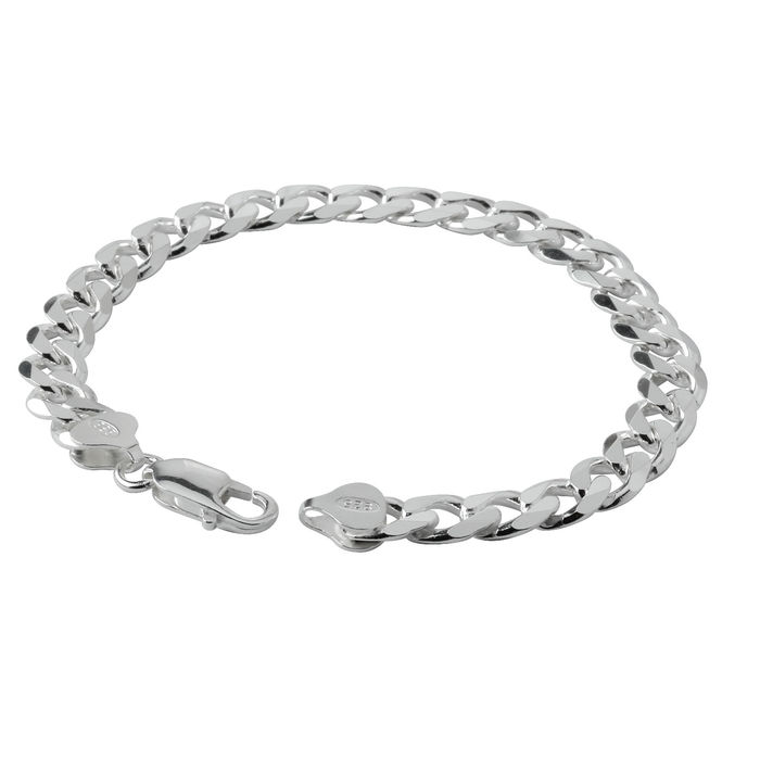 Silver Curb Bracelet for Men