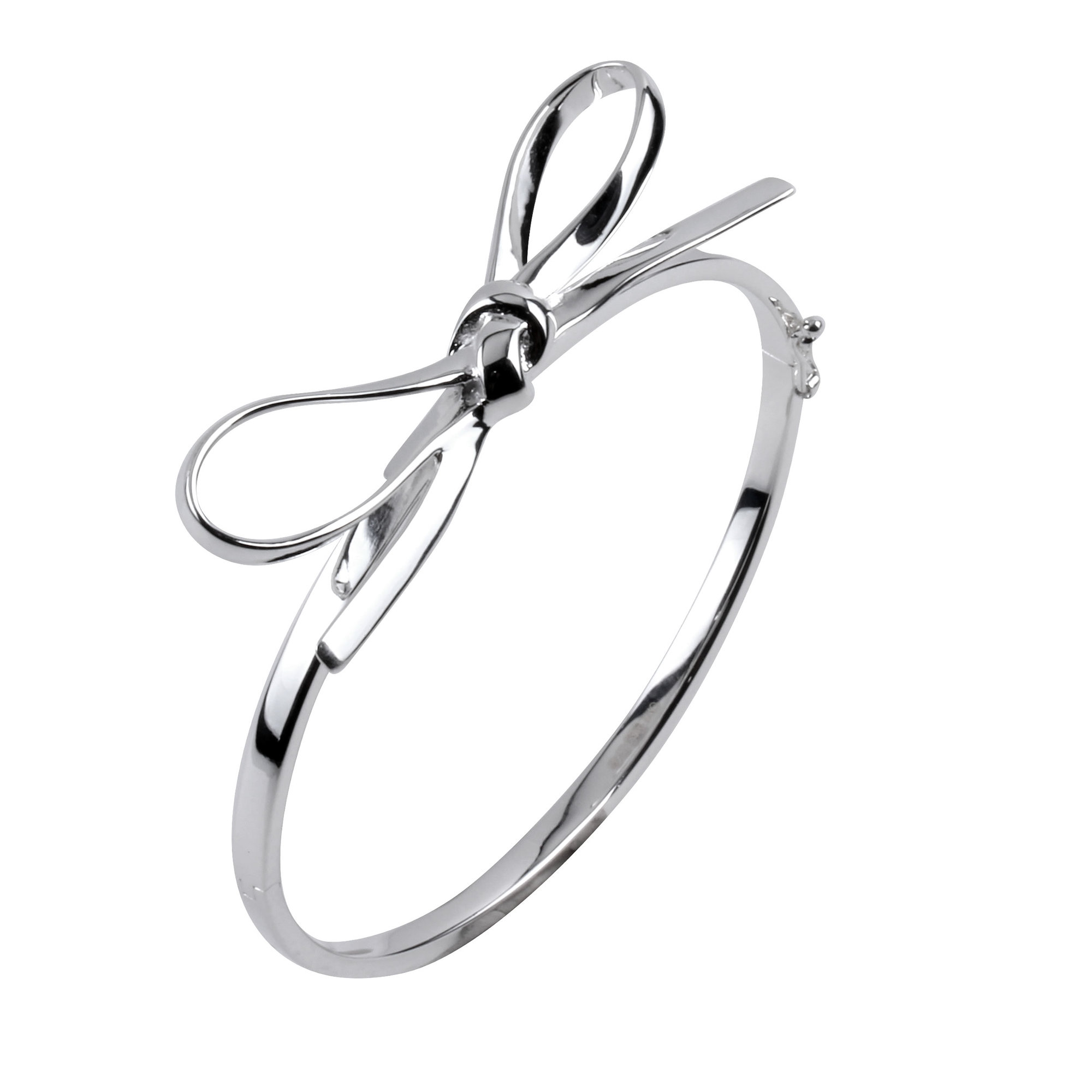 Sterling Silver Bow Bangle Bracelet Fashion Girls Jewelry Gift | eBay