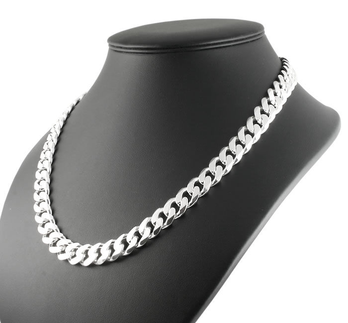 Men's Heavy Silver Curb Chain
