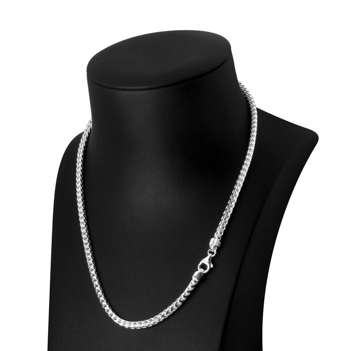 Men's Square Curb Franco Sterling Silver Chain