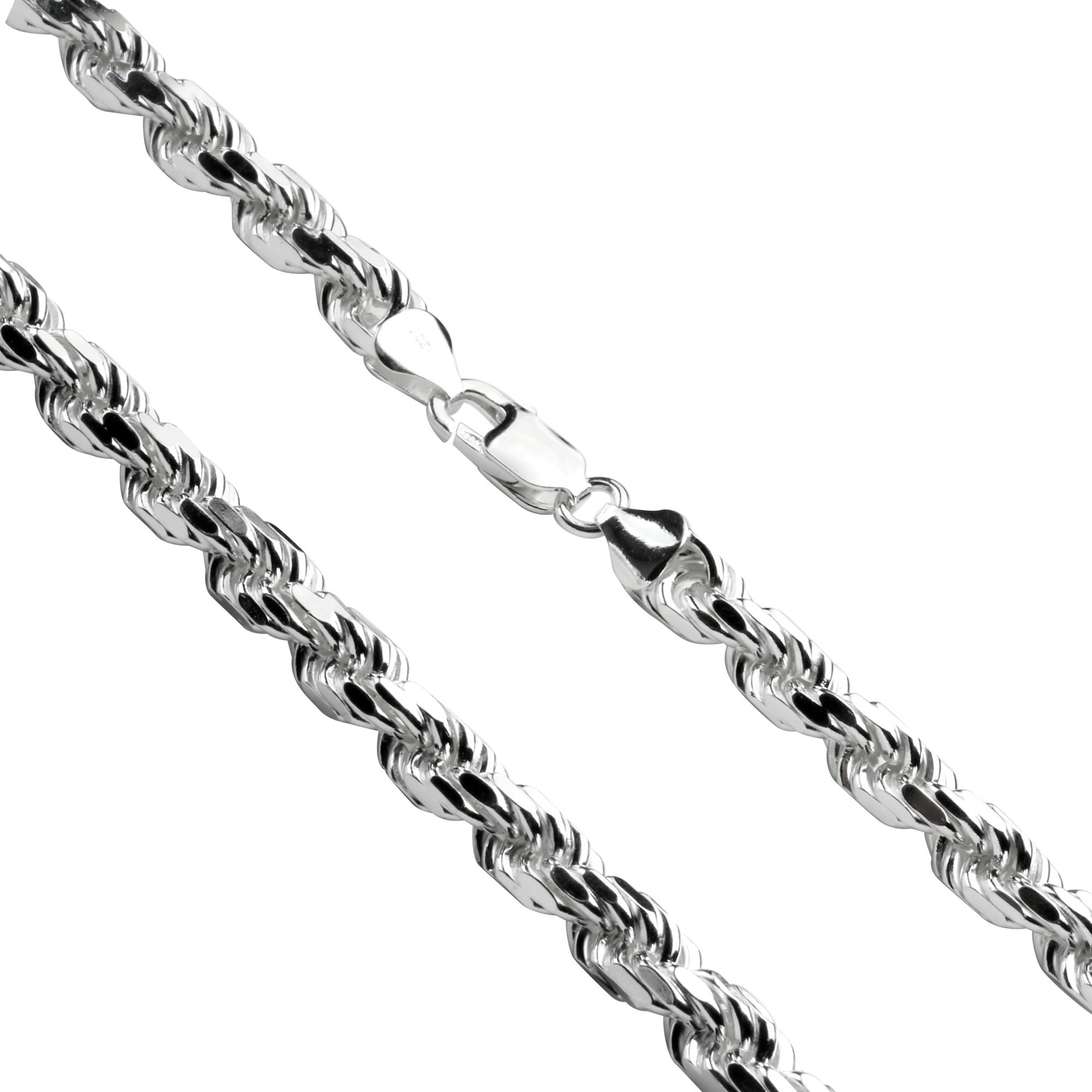 Heavy Diamond Cut Silver Rope Chain