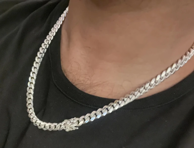 Review image for 8mm Miami Cuban Curb Solid Sterling Silver Chain