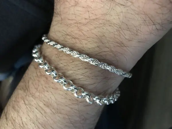 Review image for 3.3mm Diamond Cut Sterling Silver Rope Bracelet