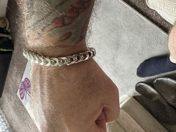 Review image for Heavy Solid Sterling Silver Mens Franco Bracelet 7.8mm Width