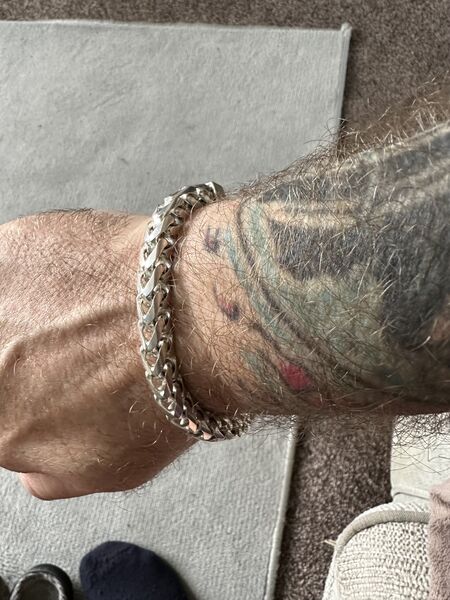 Review image for Heavy Solid Sterling Silver Mens Franco Bracelet 7.8mm Width