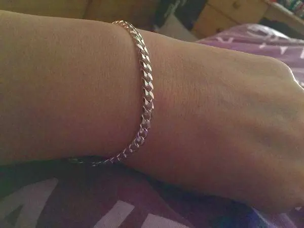 Review image for Solid Sterling Silver 4.9mm Wide Curb Bracelet