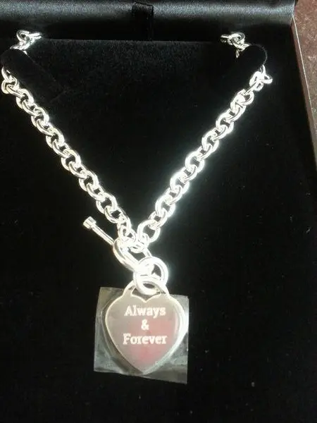 Review image for Heart Tag T-Bar Silver Necklace