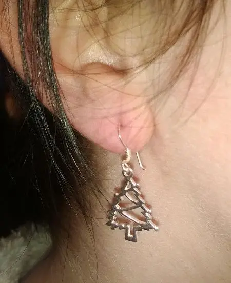 Review image for Christmas Tree Silver Earrings