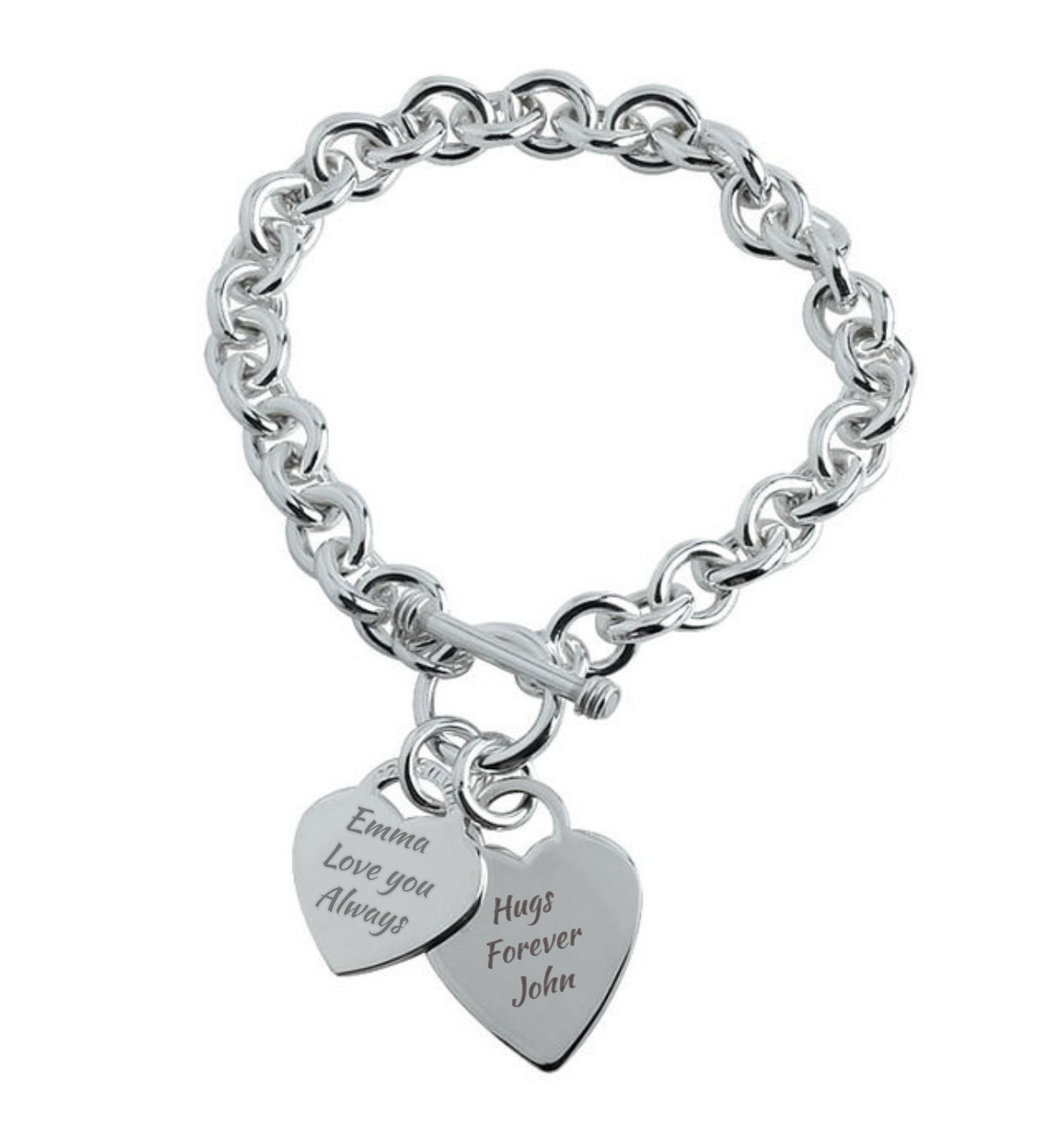 Personalised Silver Heart Jewellery for Valentines Day