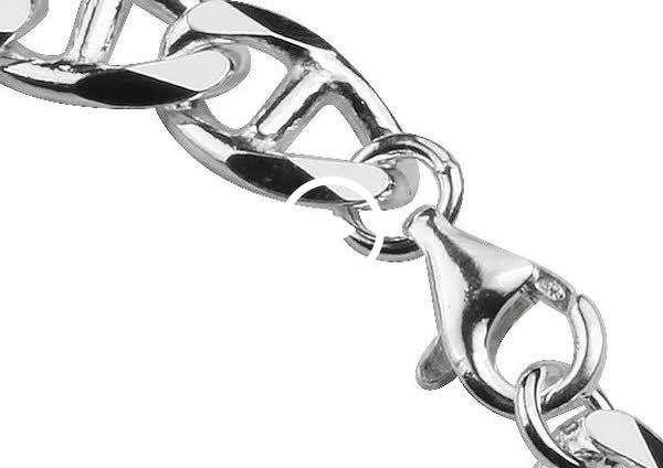 Mens Sterling Silver Anchor Curb Bracelet - 8.50mm Width