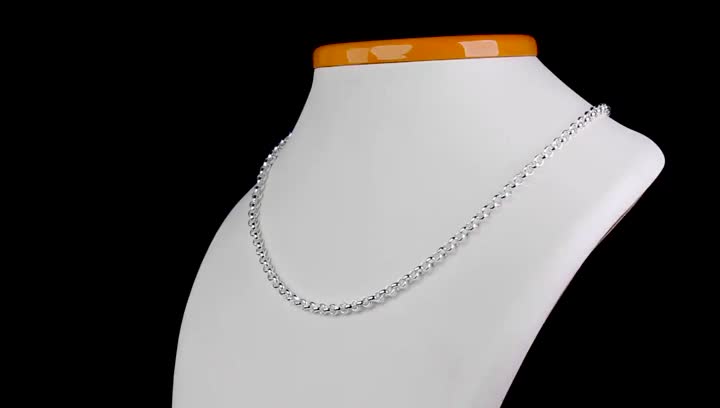 Collana Donna 55 Cm In Argento Placcato 925 – Catena Rolo Belcher 2mm Senza Ciondolo
